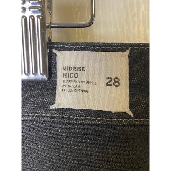 Hudson Gray Nico Mid-Rise Skinny Ankle Raw Hem Jeans Size 28 - Picture 3 of 8